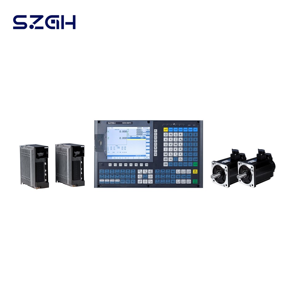 SZGH-880TC 2-6 axis lathe CNC controller is an 8-inch true color LCD display, matched with SZGH's servo motor and driver, SZGH brand can provide overall product solutions.