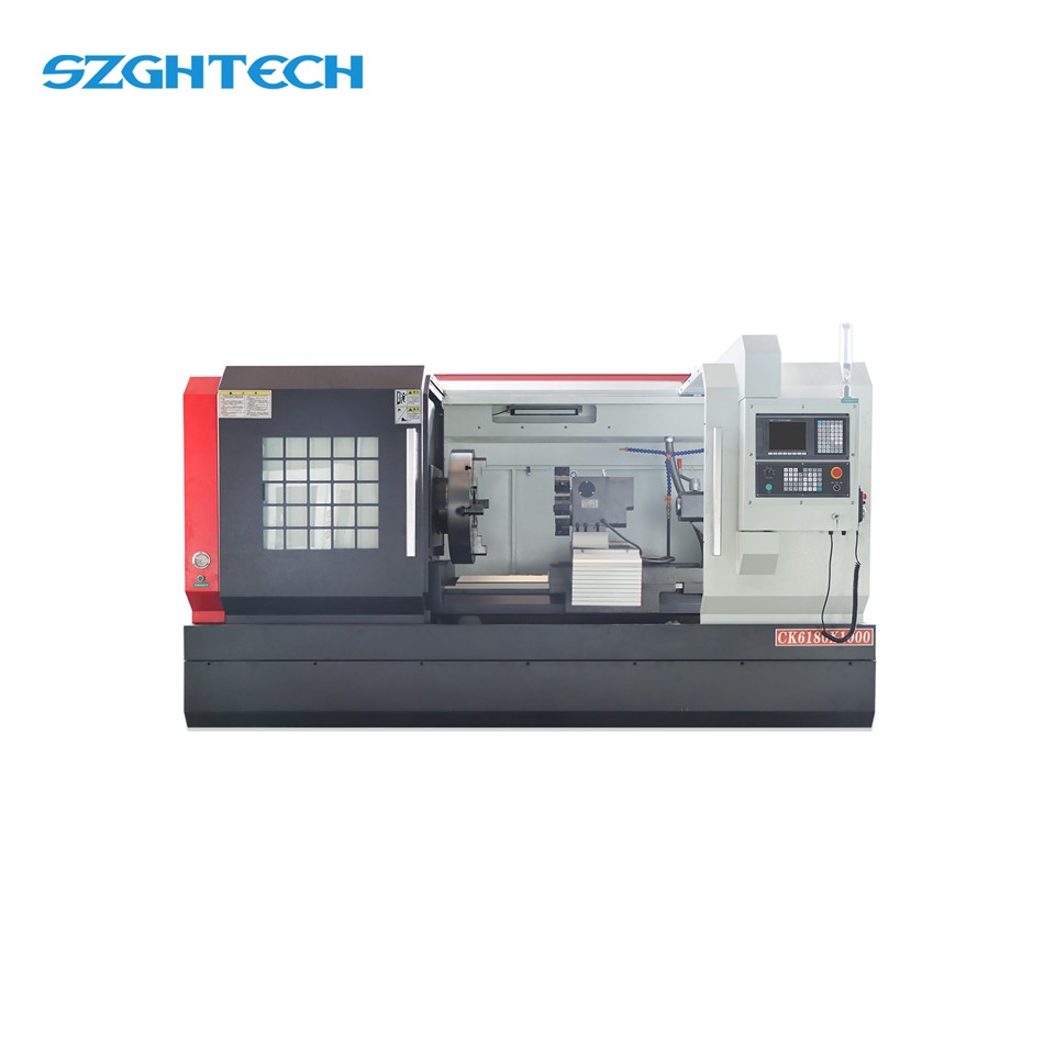 CNC Lathes are normally used for machining parts, where the material / part is clamped and rotated whereas the cutting tool is stationery mounted for OD (Outer Diameter) and ID (Inner Diameter) operations, e.g. shafts and pipes. They are ideal for parts that have same symmetry around an axis that could be chucked up (i.e. radially clamped) in the spindle. CK6180 operates on 2-axis and the tool is located in a fixed position at 8 to 24 station turret. The rotating action of the part is called